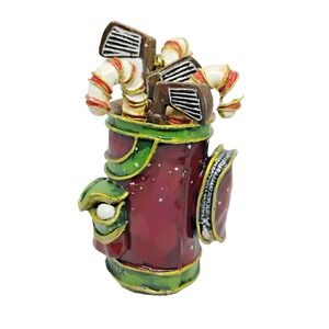 Vintage NWT Possible Dreams Golf Bag Clubs Candy Canes Ornament Golfer
